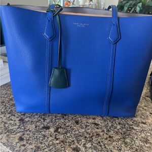 Tory Burch Royal Blue Tote with Green Accent